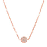 0.05ct 14k Rose Gold Diamond Pave Circle Choker Pendant